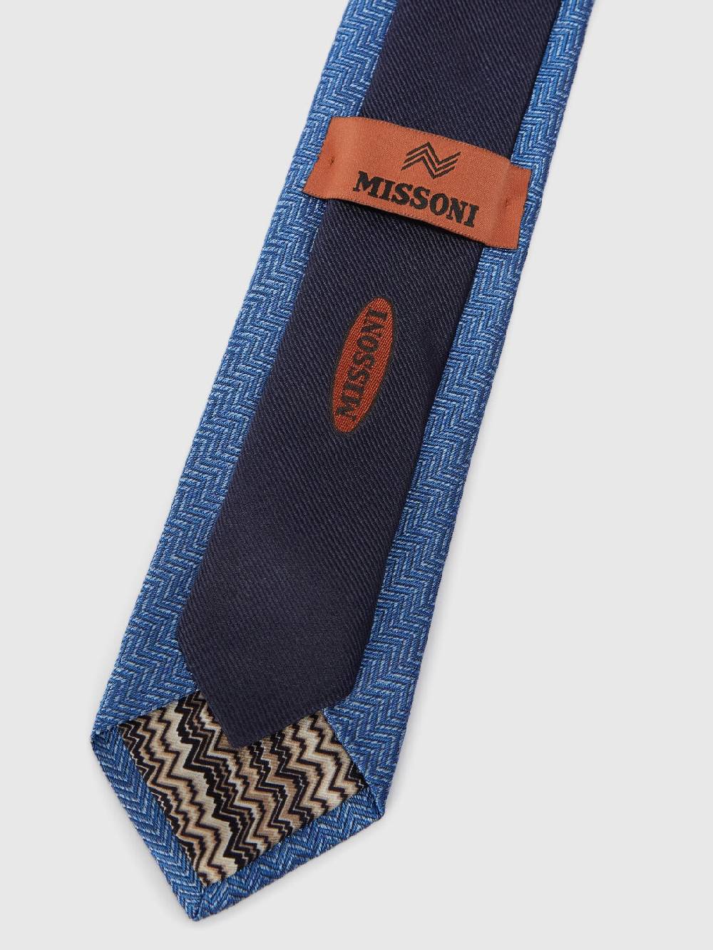 M Missoni Cravatta in seta chevron Vendita Economica