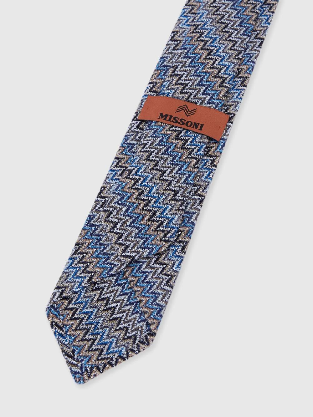 M Missoni Cravatta in viscosa e cotone zig zag Saldi Di Fabbrica