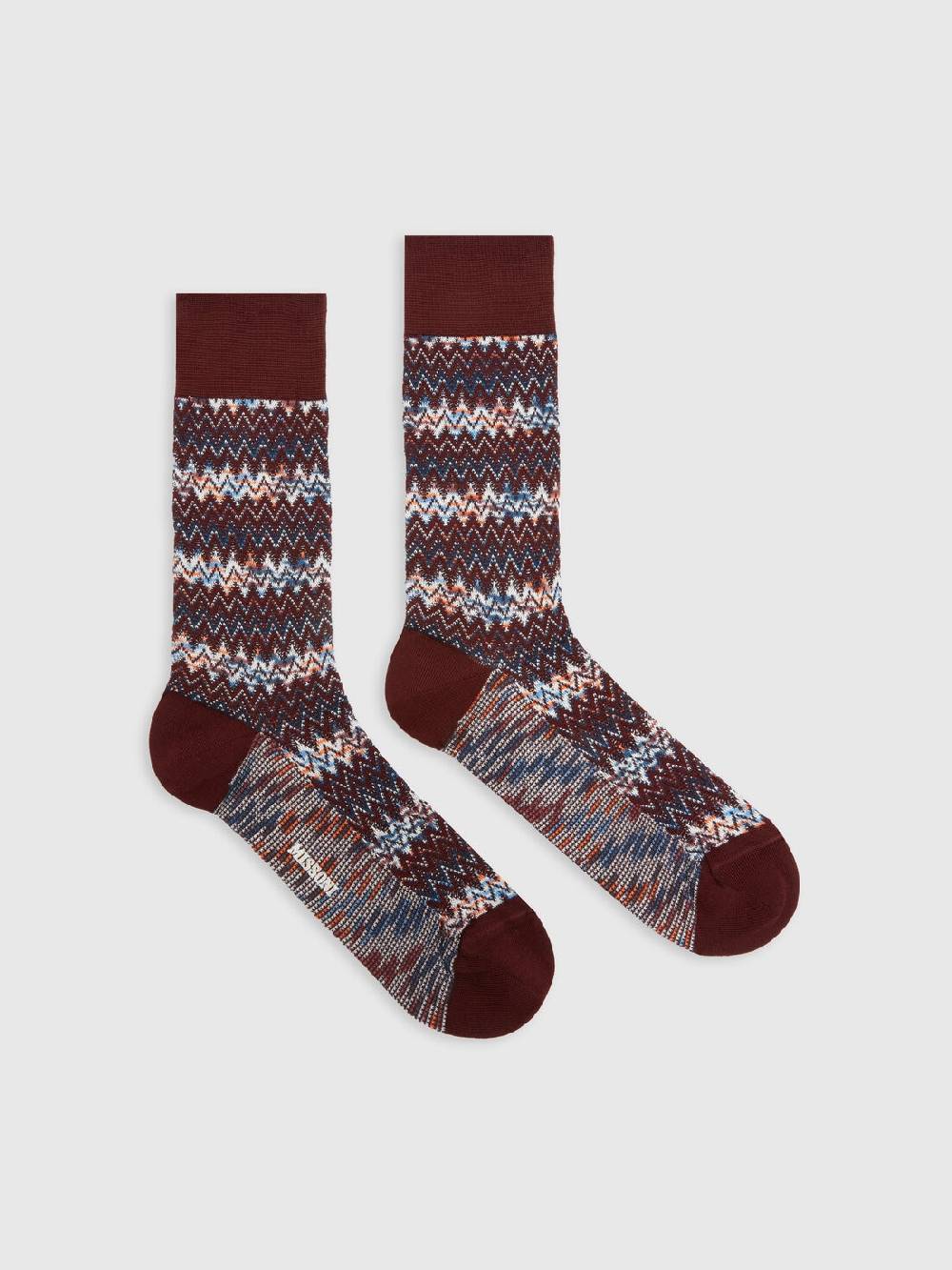 M Missoni Calzini corti in misto cotone chevron In Saldo
