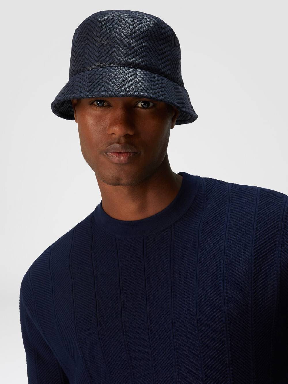 M Missoni Bucket hat in cotone e viscosa chevron Italy