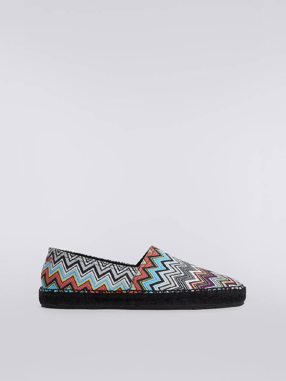 M Missoni Espadrilles flat in canvas stampato con scritta logo Qualità Garantita