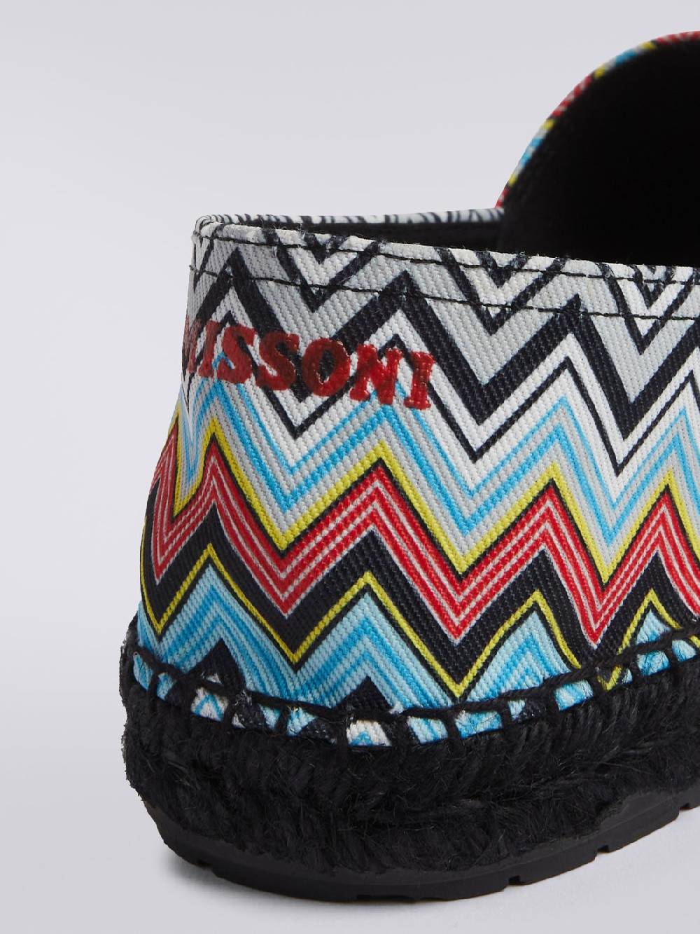 M Missoni Espadrilles flat in canvas stampato con scritta logo Qualità Garantita