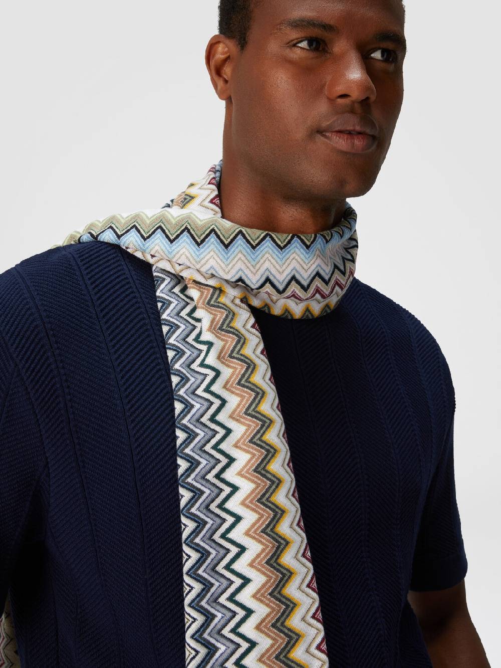 M Missoni Sciarpa in maglia di cotone chevron Shopping Online