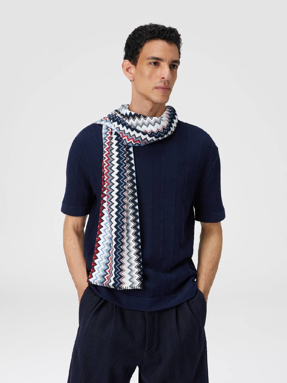M Missoni Sciarpa in maglia di cotone chevron Affare Del Giorno