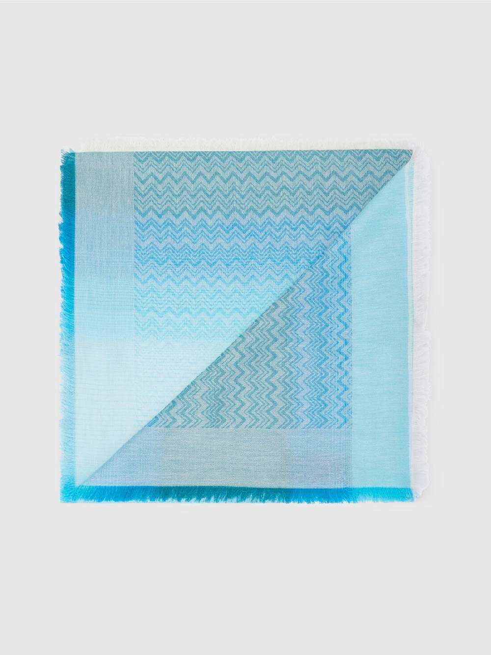 M Missoni Foulard in cotone con motivo zig zag e bordi sfrangiati Prezzo Ridotto