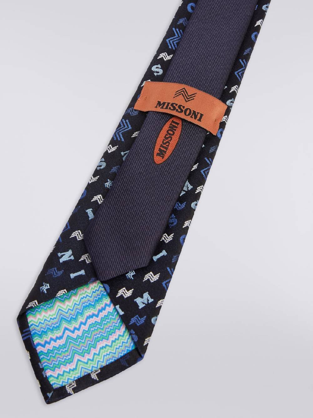 M Missoni Cravatta in seta con lettering logo Sconto