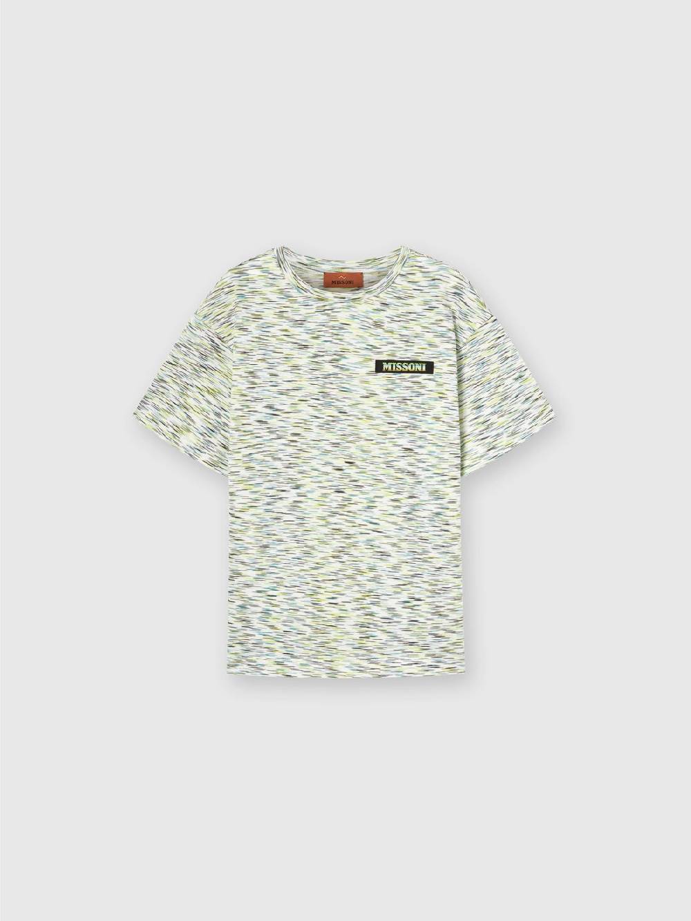 M Missoni T-shirt in cotone fiammato con scritta logo Saldi