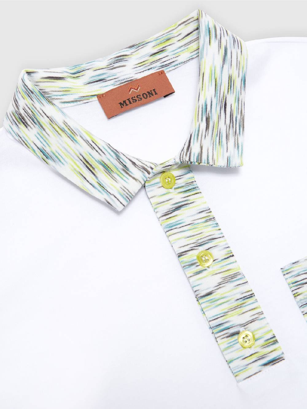 M Missoni Polo a maniche corte in cotone con inserti fiammati Offerte