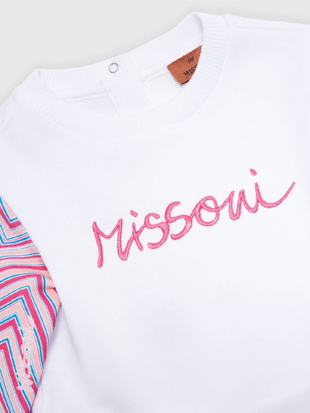 M Missoni Abito in jersey di cotone con inserti zig zag Vendita Economica