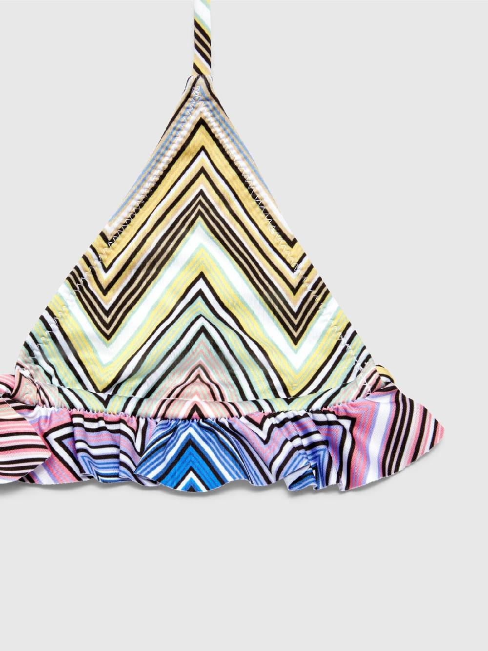 M Missoni Bikini chevron con volant e scritta logo Saldi Di Fabbrica