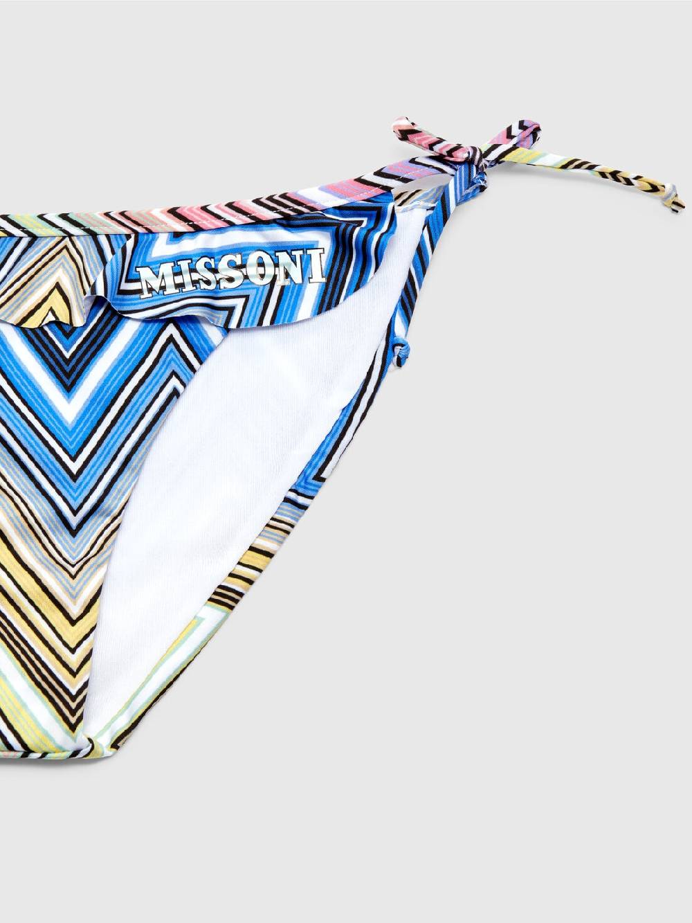 M Missoni Bikini chevron con volant e scritta logo Saldi Di Fabbrica