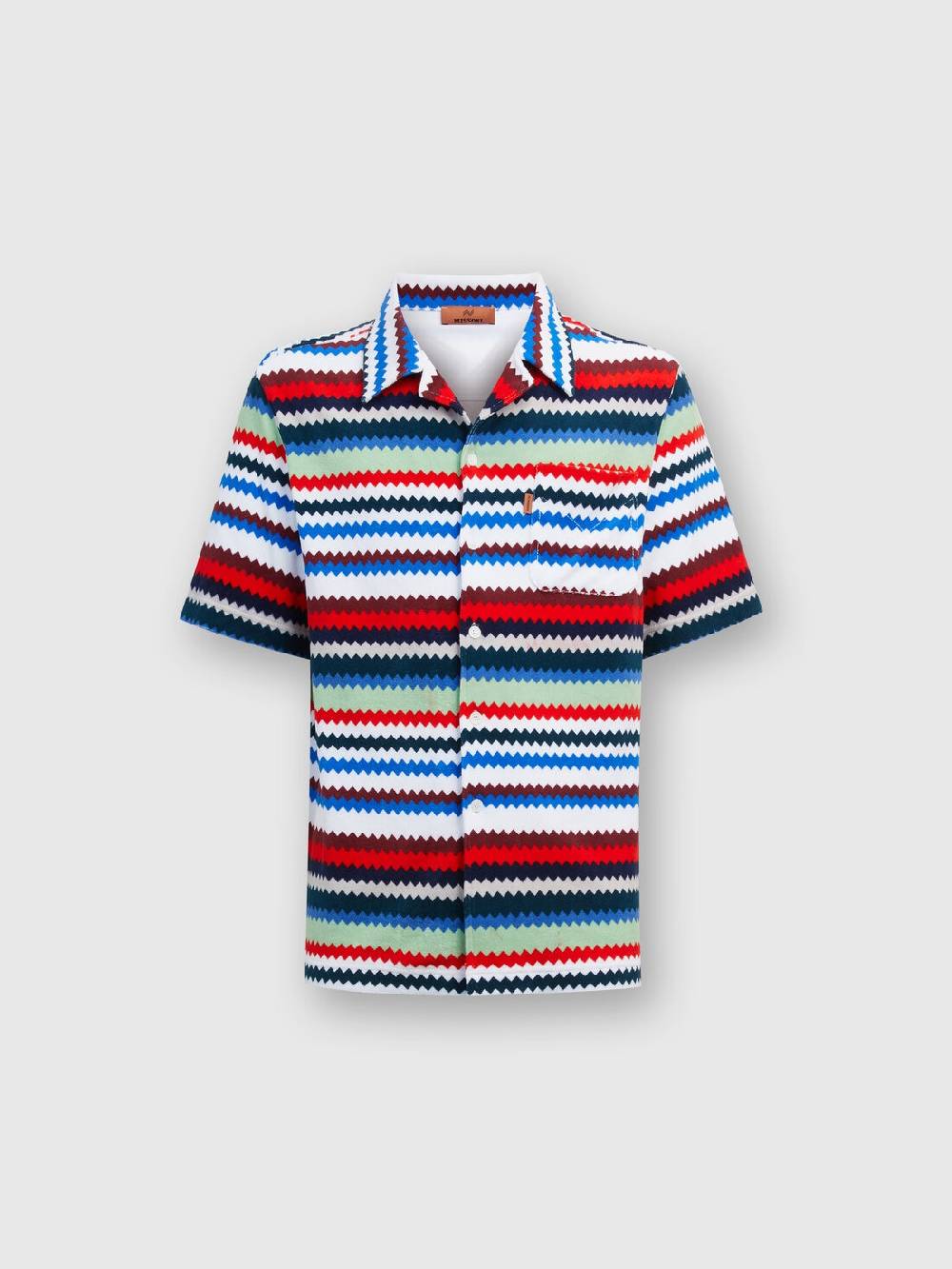 M Missoni Camicia a maniche corte modello bowling in spugna zig zag Nuova