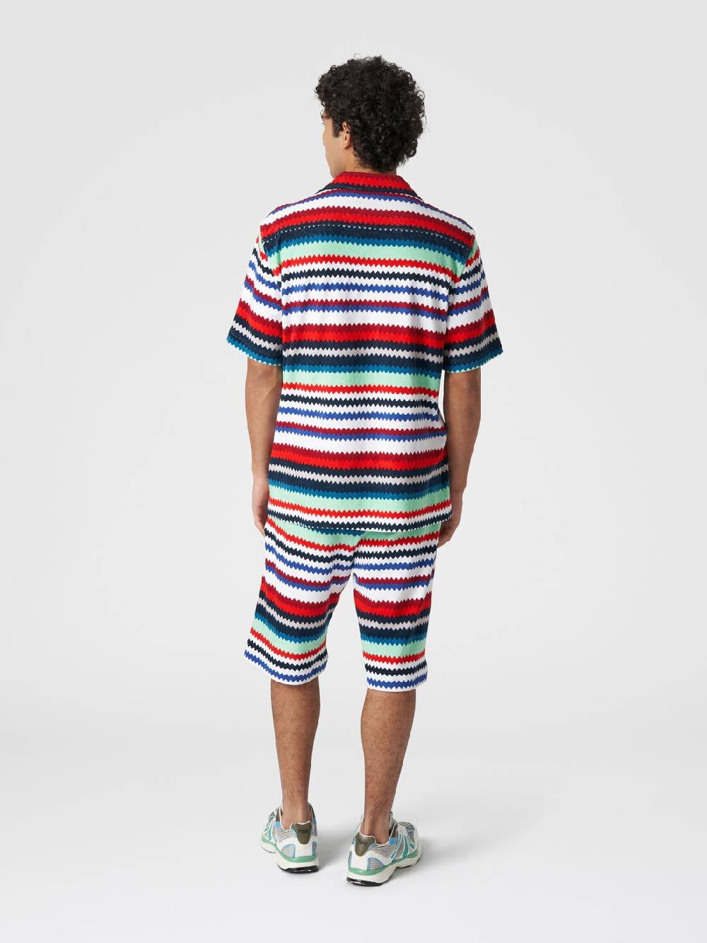M Missoni Camicia a maniche corte modello bowling in spugna zig zag Nuova
