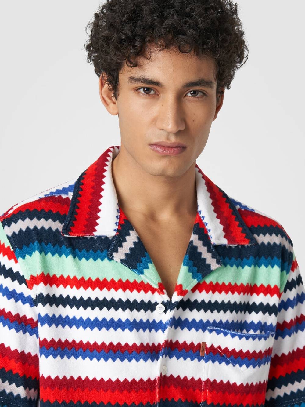 M Missoni Camicia a maniche corte modello bowling in spugna zig zag Nuova