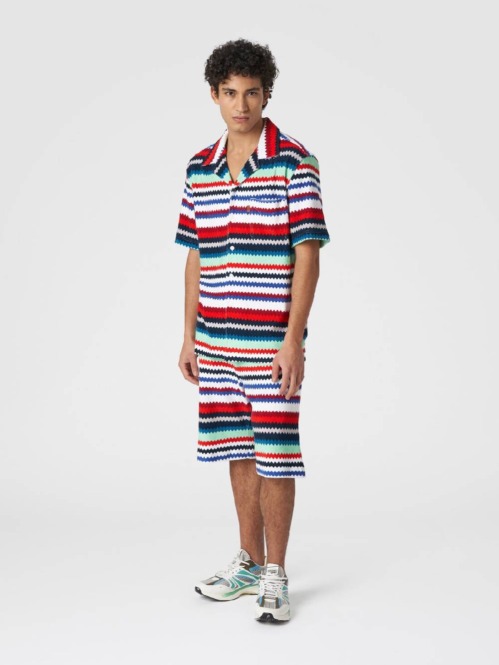 M Missoni Shorts in spugna stampa zig zag Moda