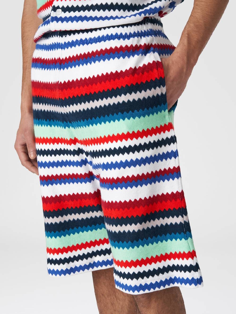 M Missoni Shorts in spugna stampa zig zag Moda