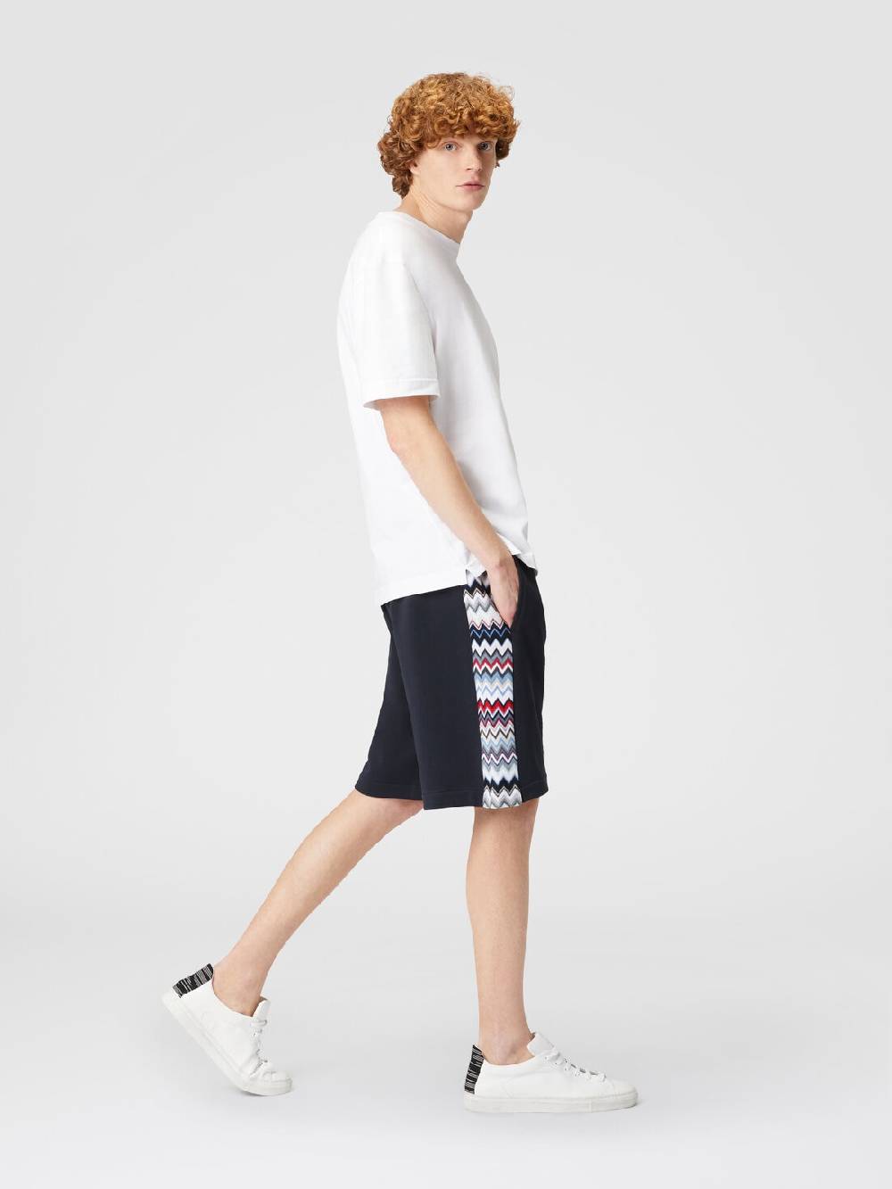 M Missoni Shorts in cotone con inserti chevron 2025