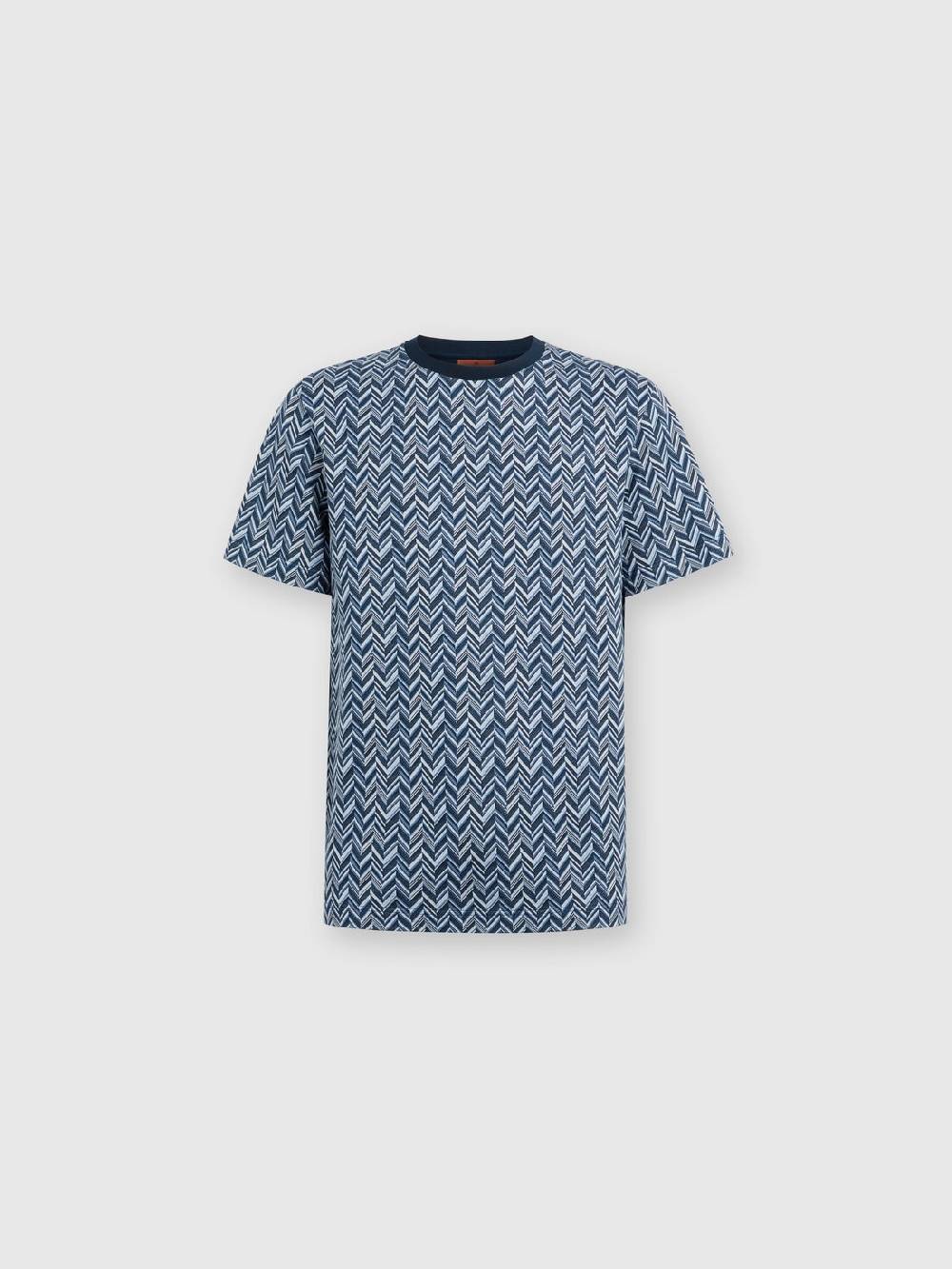 M Missoni T-shirt in jersey di cotone jacquard zig zag Italy