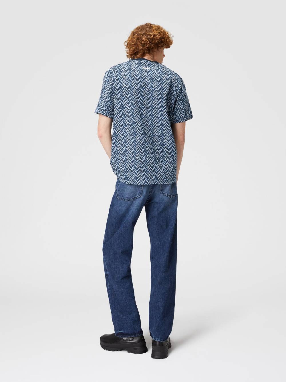 M Missoni T-shirt in jersey di cotone jacquard zig zag Italy