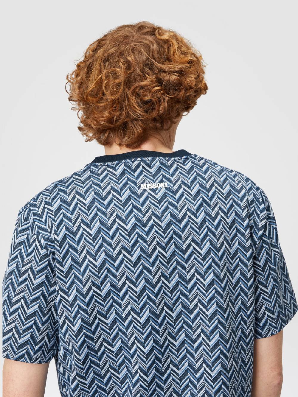 M Missoni T-shirt in jersey di cotone jacquard zig zag Italy