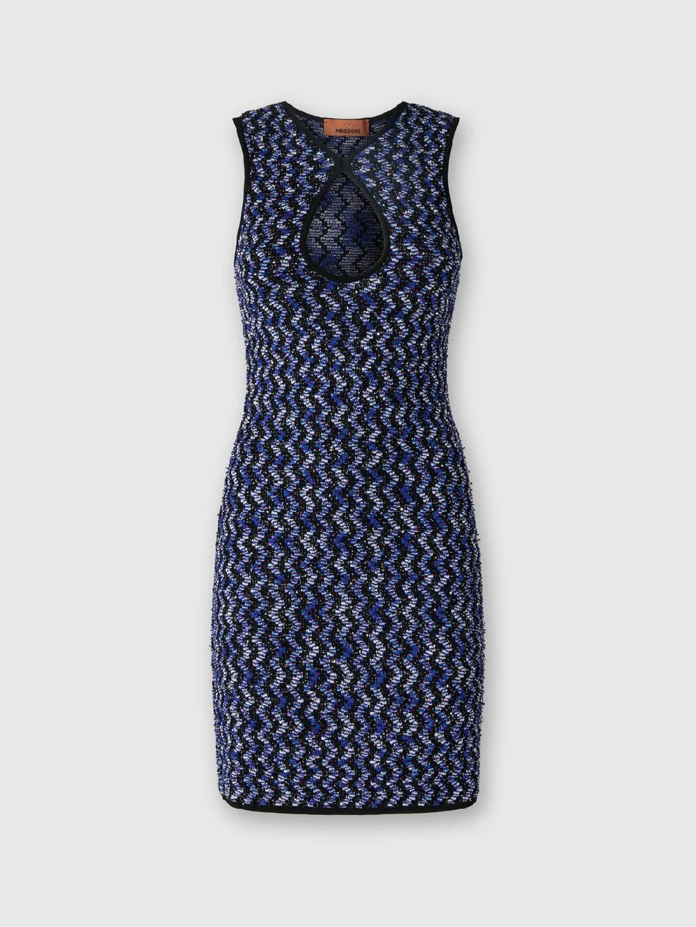 M Missoni Mini-abito senza maniche zig zag con paillettes Italia
