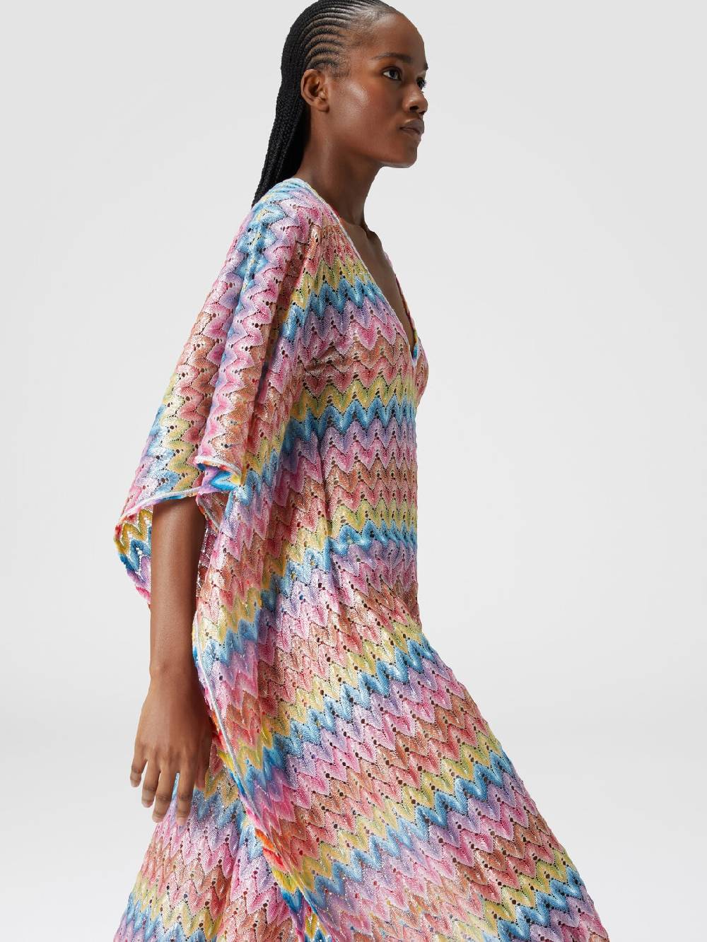M Missoni Caftano copricostume lungo in pizzo spalmato In Linea