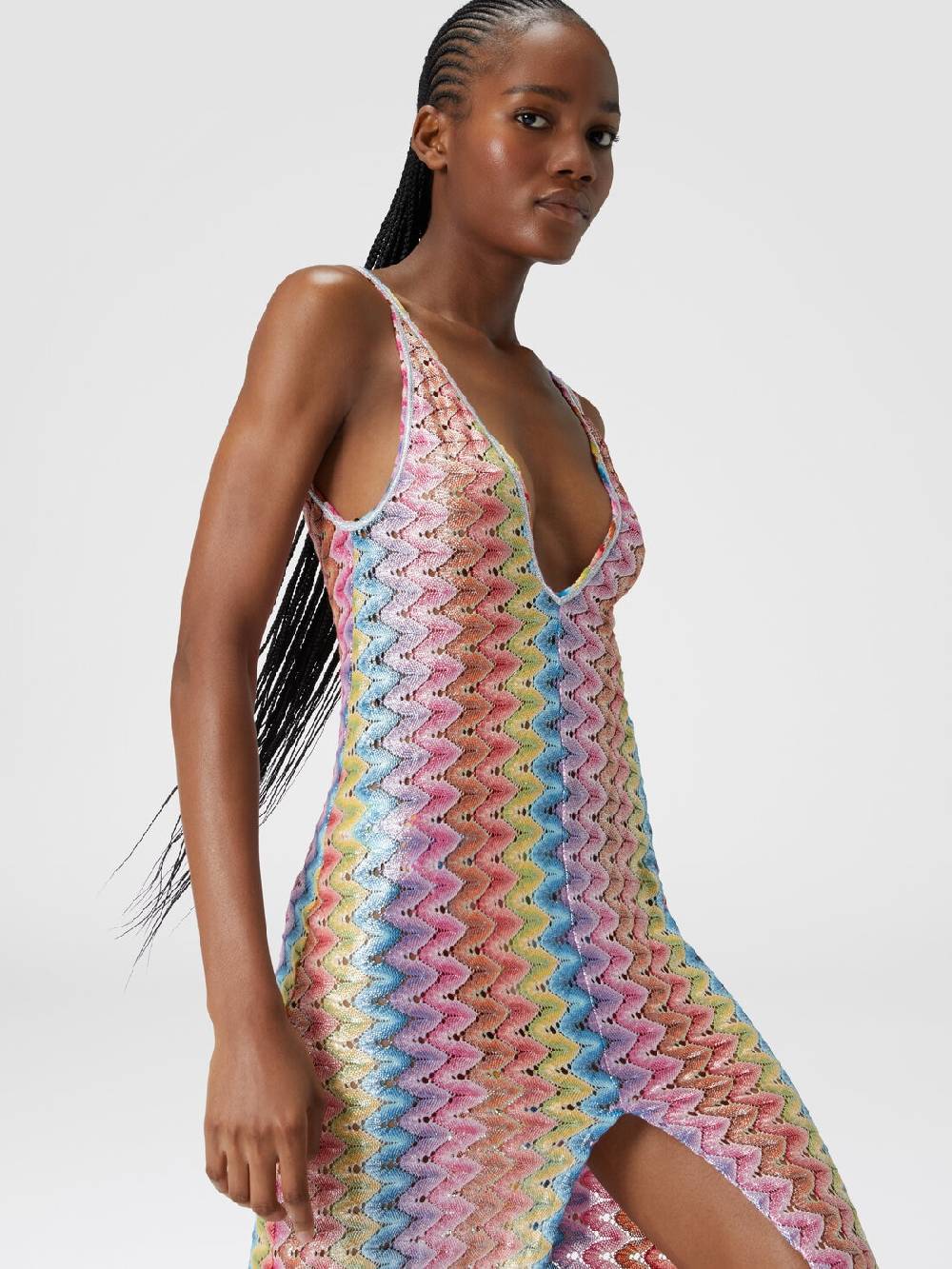 M Missoni Abito copricostume lungo con scollatura a V e spacco Qualità