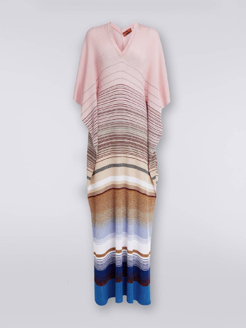 M Missoni Caftano copricostume lungo in maglia a costine rigata con lurex Spedizione Gratuita