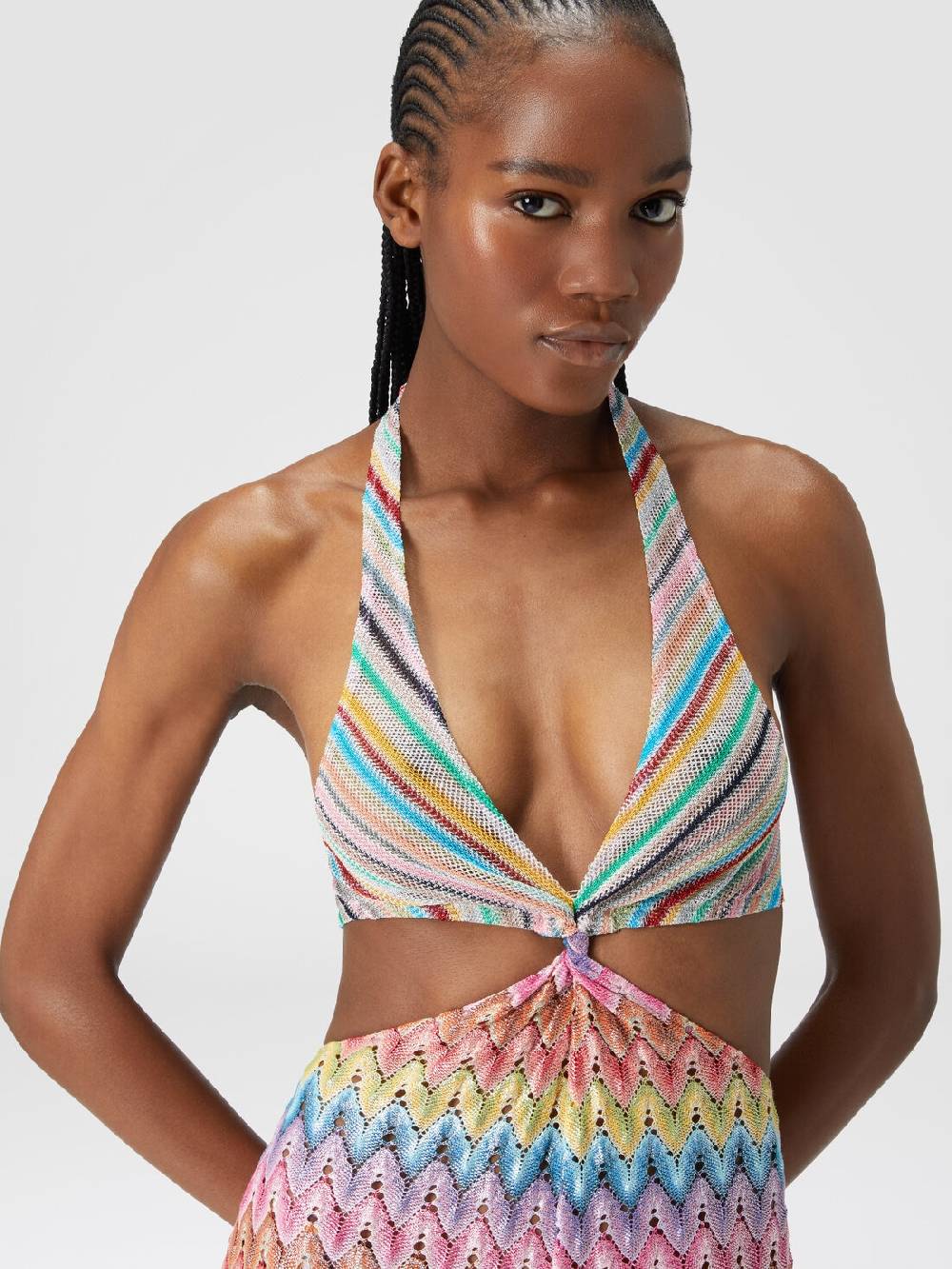 M Missoni Tuta patchwork in misto cotone con dettagli cut out Soddisfazione Garantita