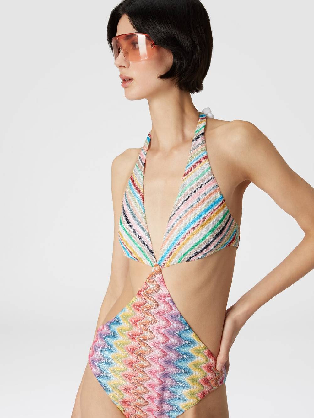M Missoni Costume intero patchwork con dettagli cut out Qualità Garantita