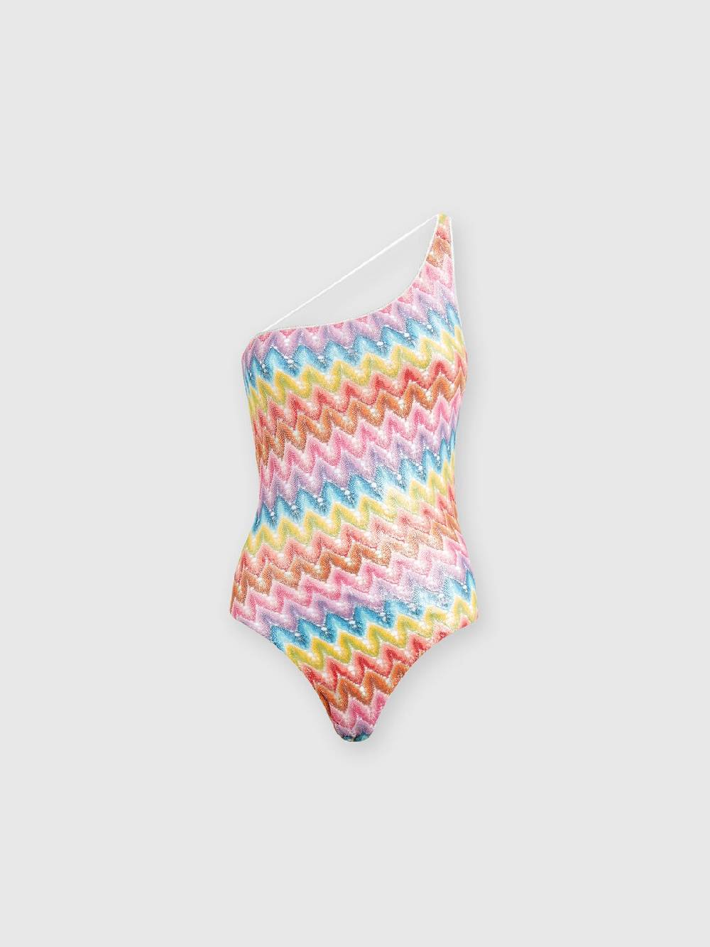 M Missoni Costume intero monospalla in pizzo spalmato Acquista Ora