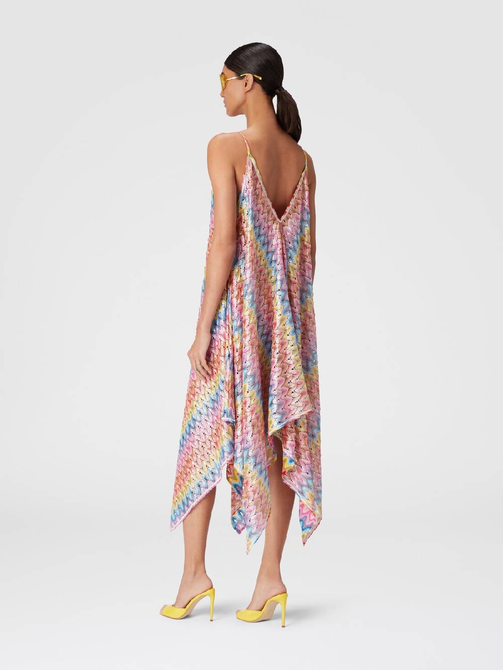 M Missoni Abito copricostume a foulard in pizzo spalmato Consegna Veloce