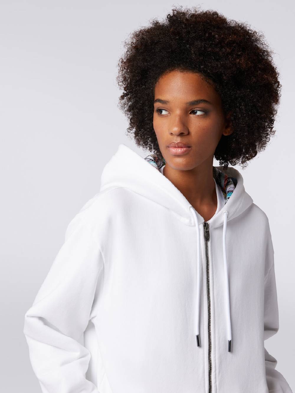 M Missoni Cardigan in felpa di cotone con cappuccio foderato in maglia Promozione Limitata