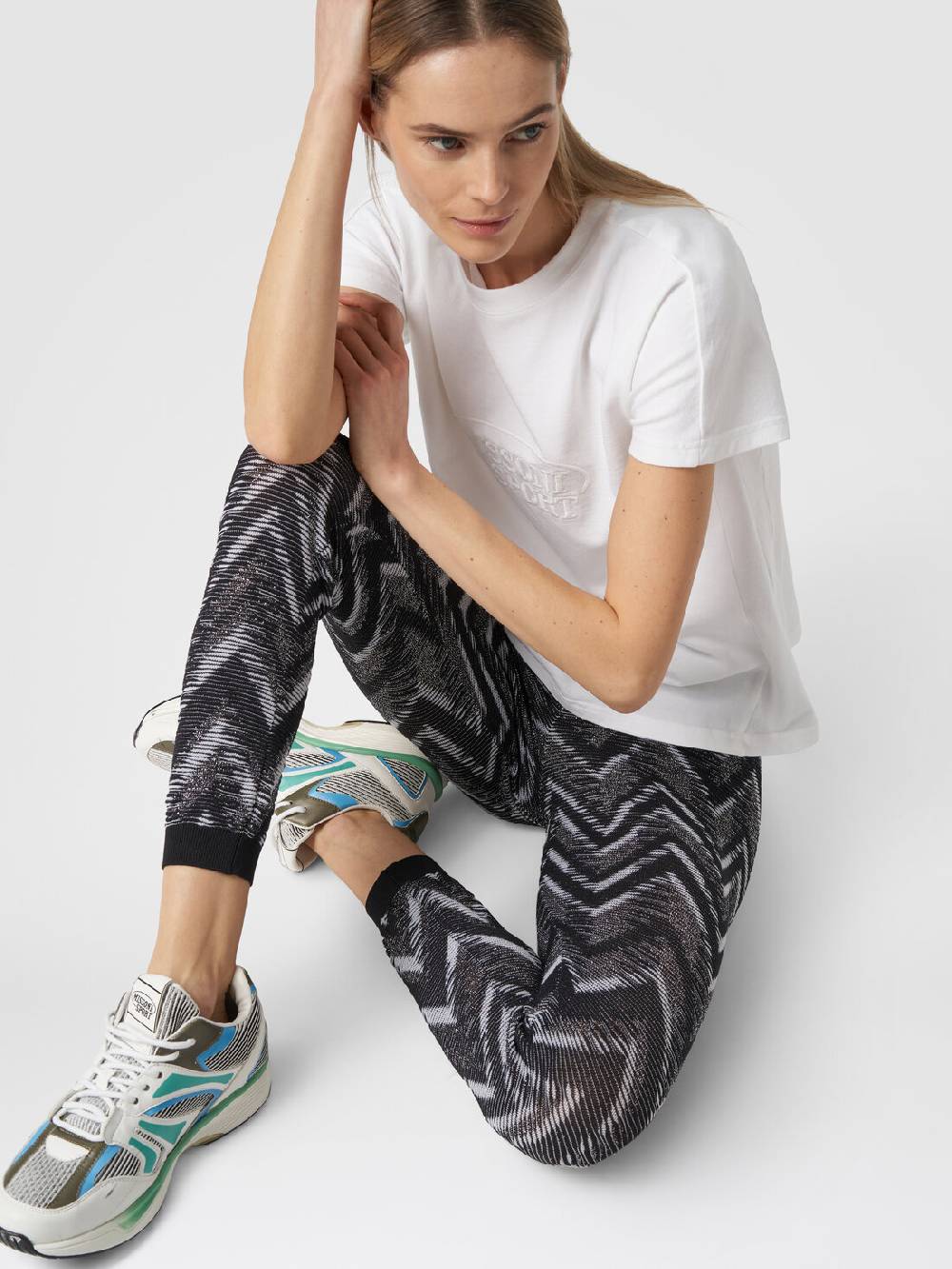 M Missoni Leggings in maglia con lurex e logo Shopping Online