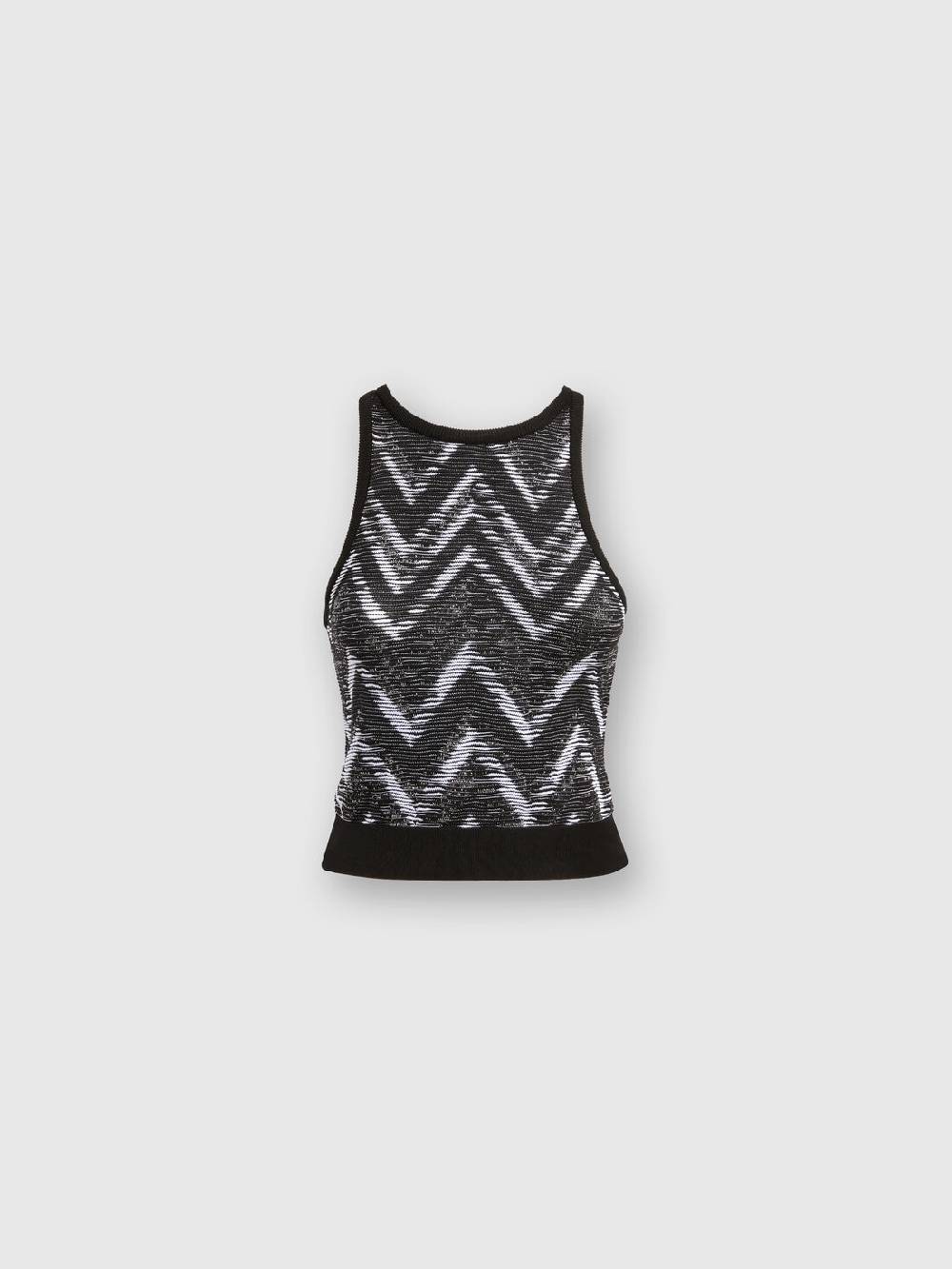 M Missoni Top in maglia chevron con logo Affare Del Giorno