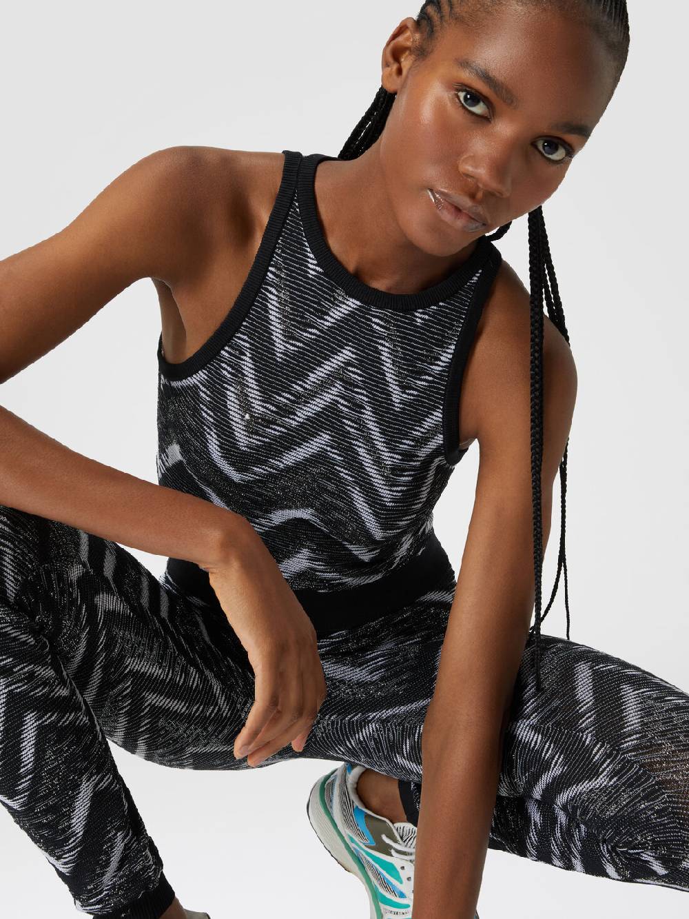 M Missoni Top in maglia chevron con logo Affare Del Giorno