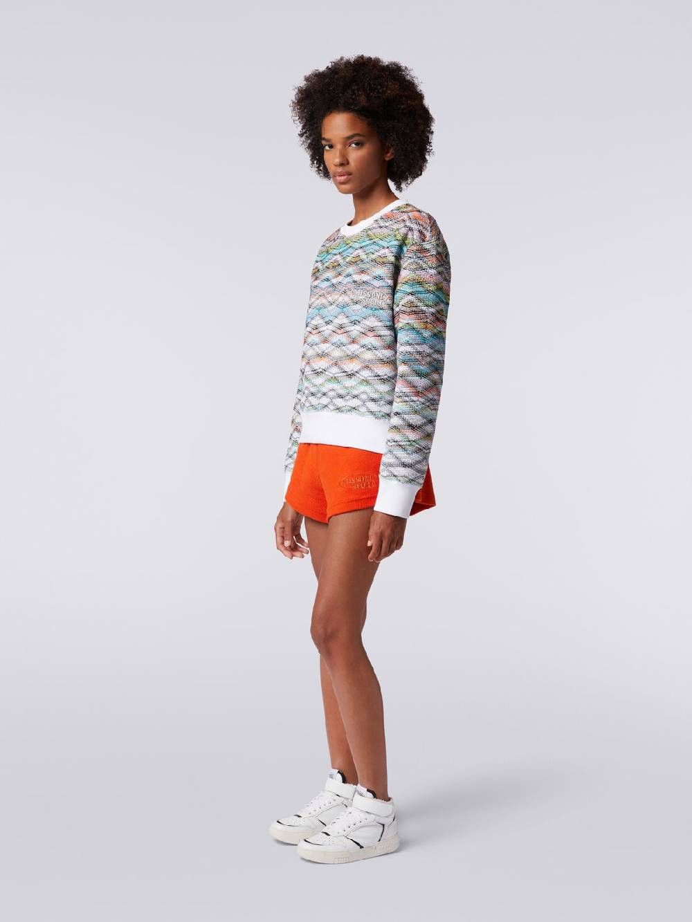 M Missoni Felpa girocollo in maglia con lurex e logo Prezzo Ridotto