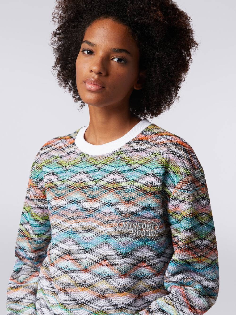 M Missoni Felpa girocollo in maglia con lurex e logo Prezzo Ridotto