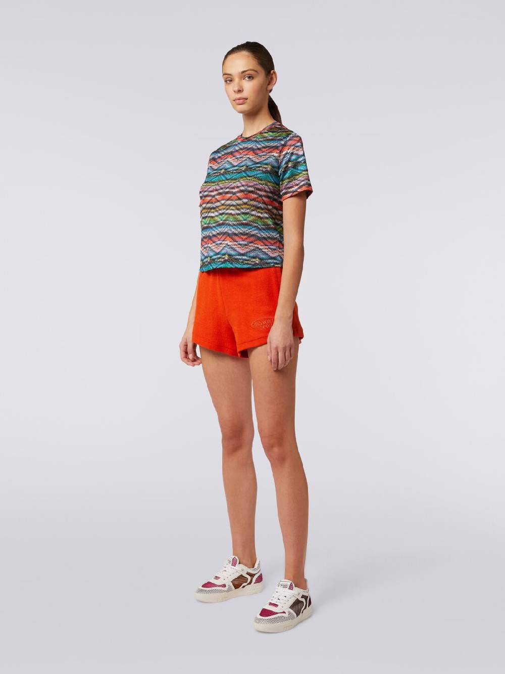 M Missoni T-shirt in nylon stretch stampato Convenienza