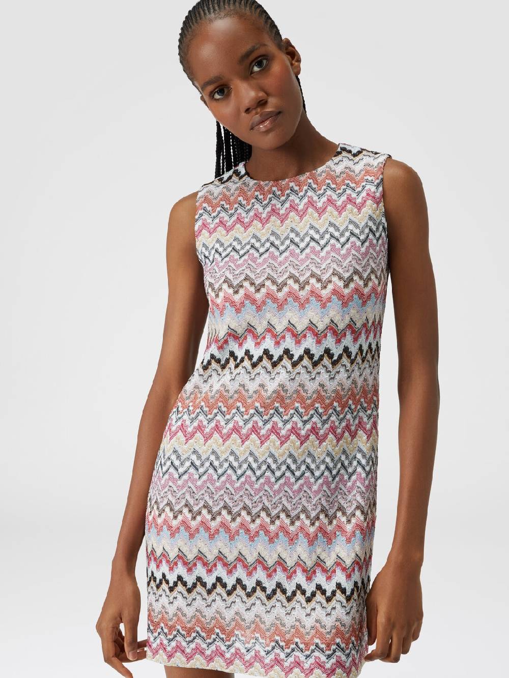 M Missoni Mini-abito in misto viscosa lamé zig zag Sconto