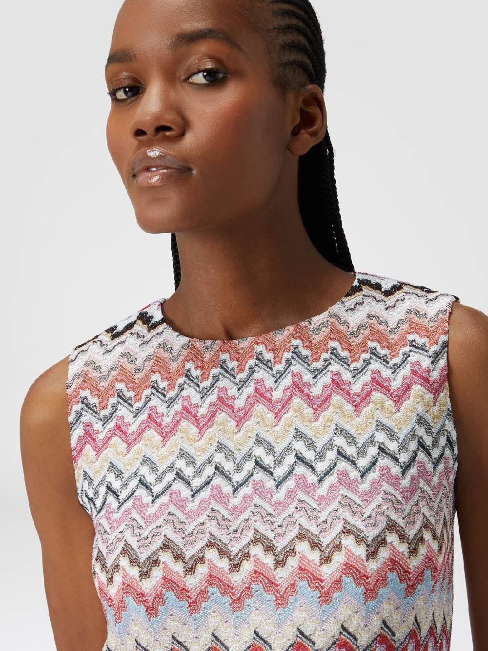 M Missoni Mini-abito in misto viscosa lamé zig zag Sconto