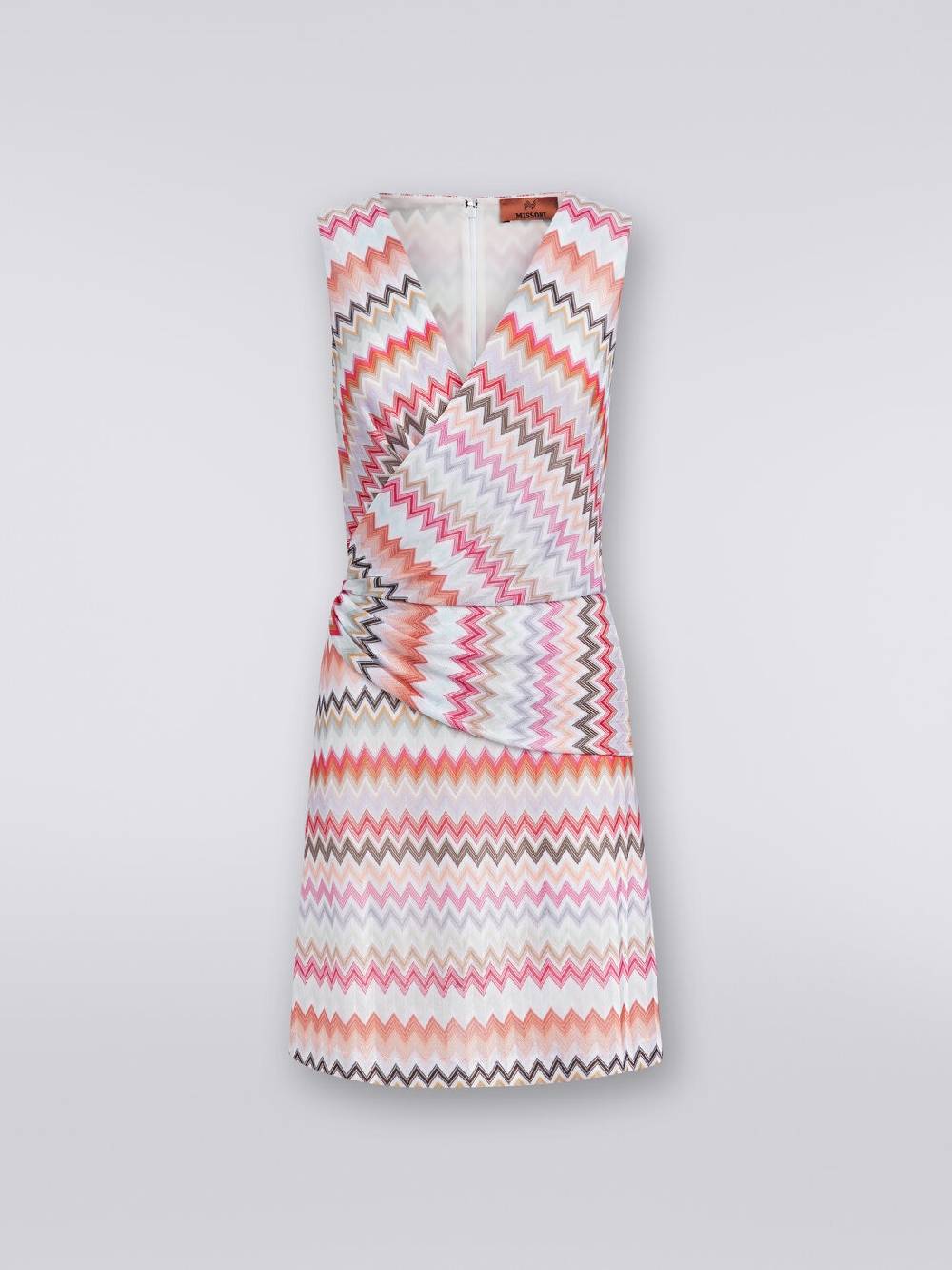M Missoni Mini-abito con scollatura a V in cotone e viscosa zig zag Outlet