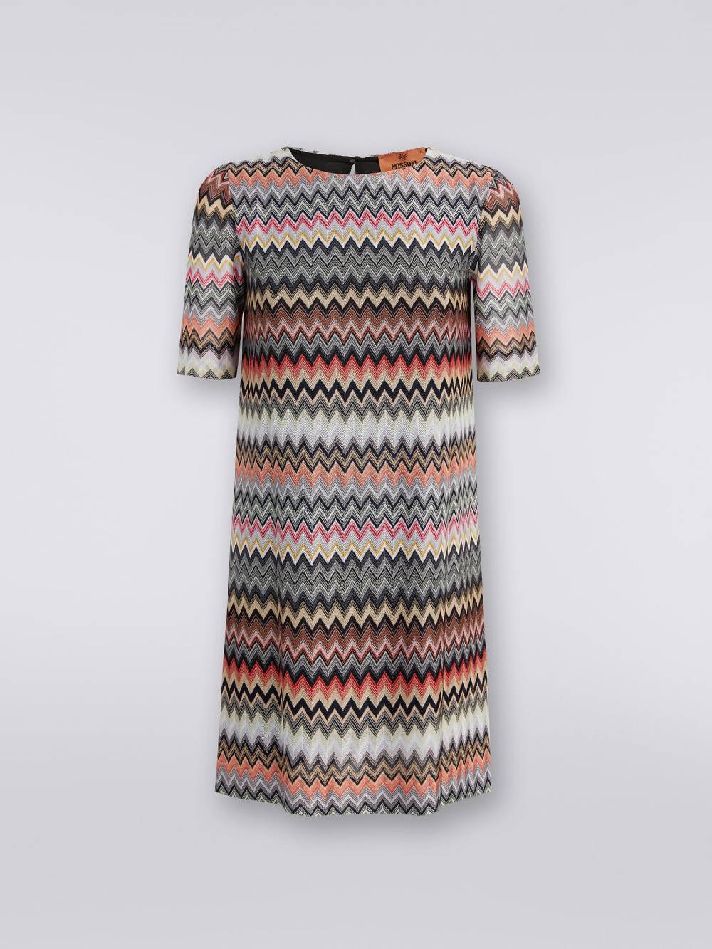 M Missoni Abito a maniche corte in cotone e viscosa zig zag Hotsell