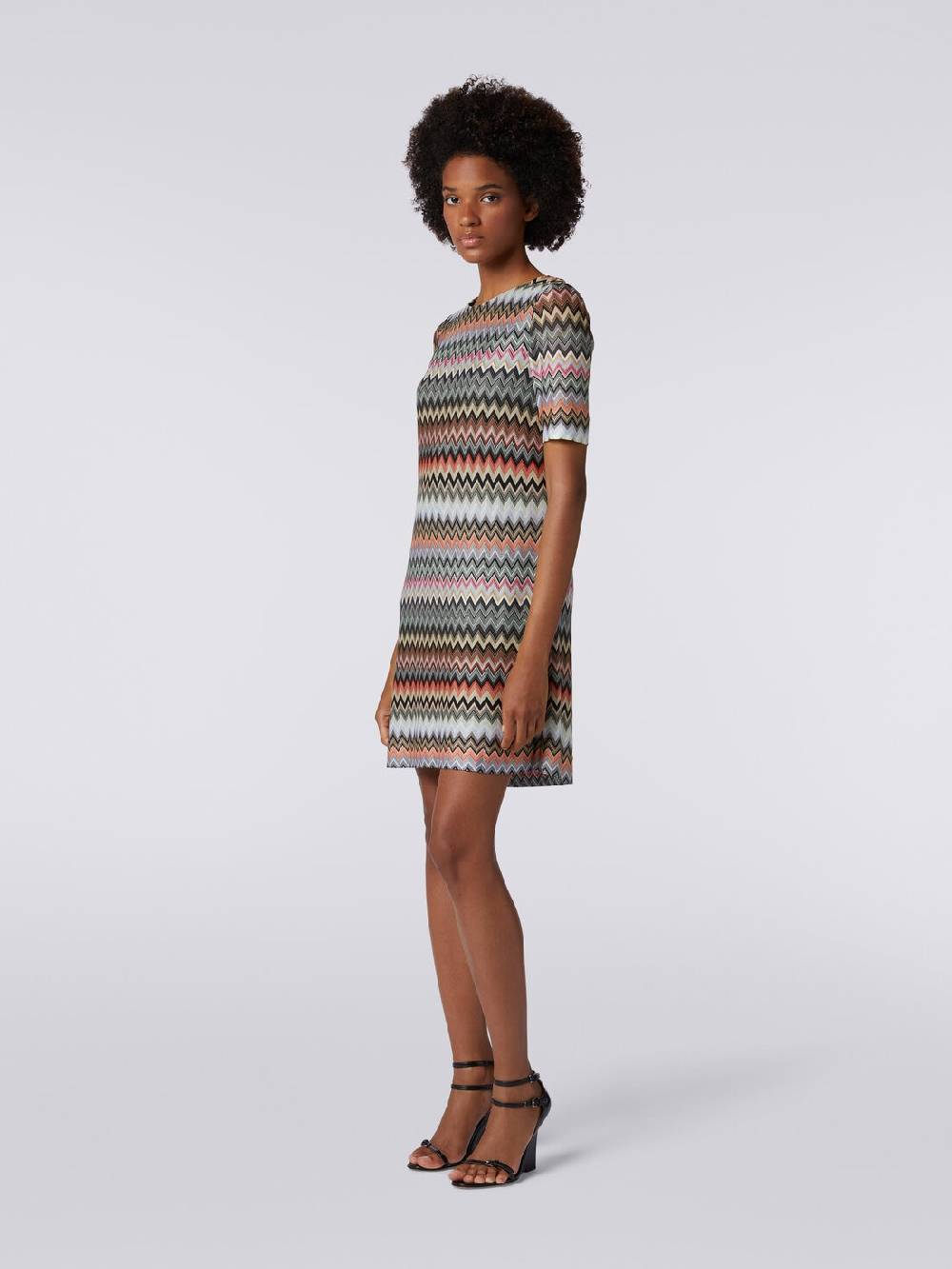 M Missoni Abito a maniche corte in cotone e viscosa zig zag Hotsell