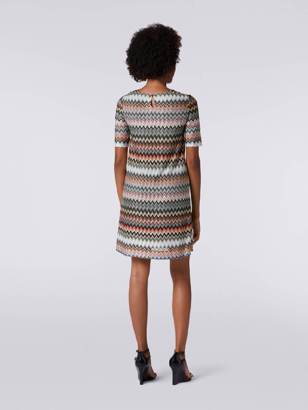 M Missoni Abito a maniche corte in cotone e viscosa zig zag Hotsell