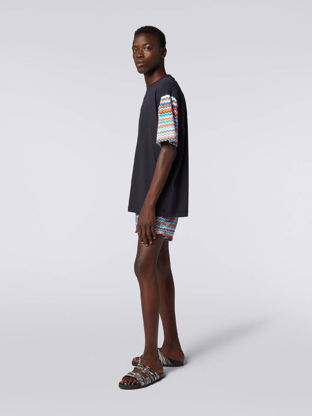 M Missoni T-shirt oversize in cotone con inserti zig zag I Più Venduti