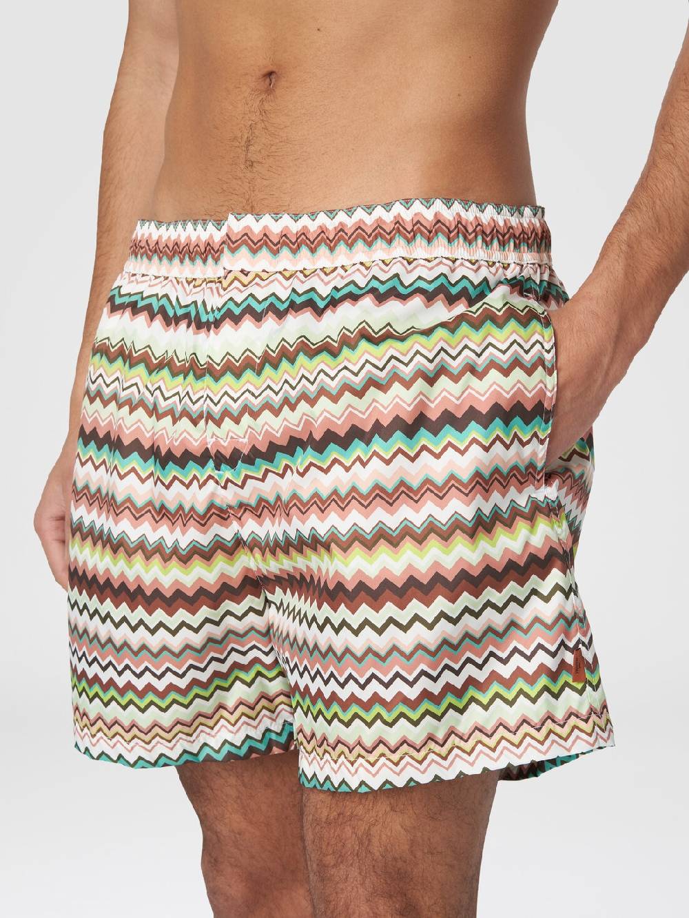 M Missoni Boxer mare in nylon stampa zig zag Vendite Flash