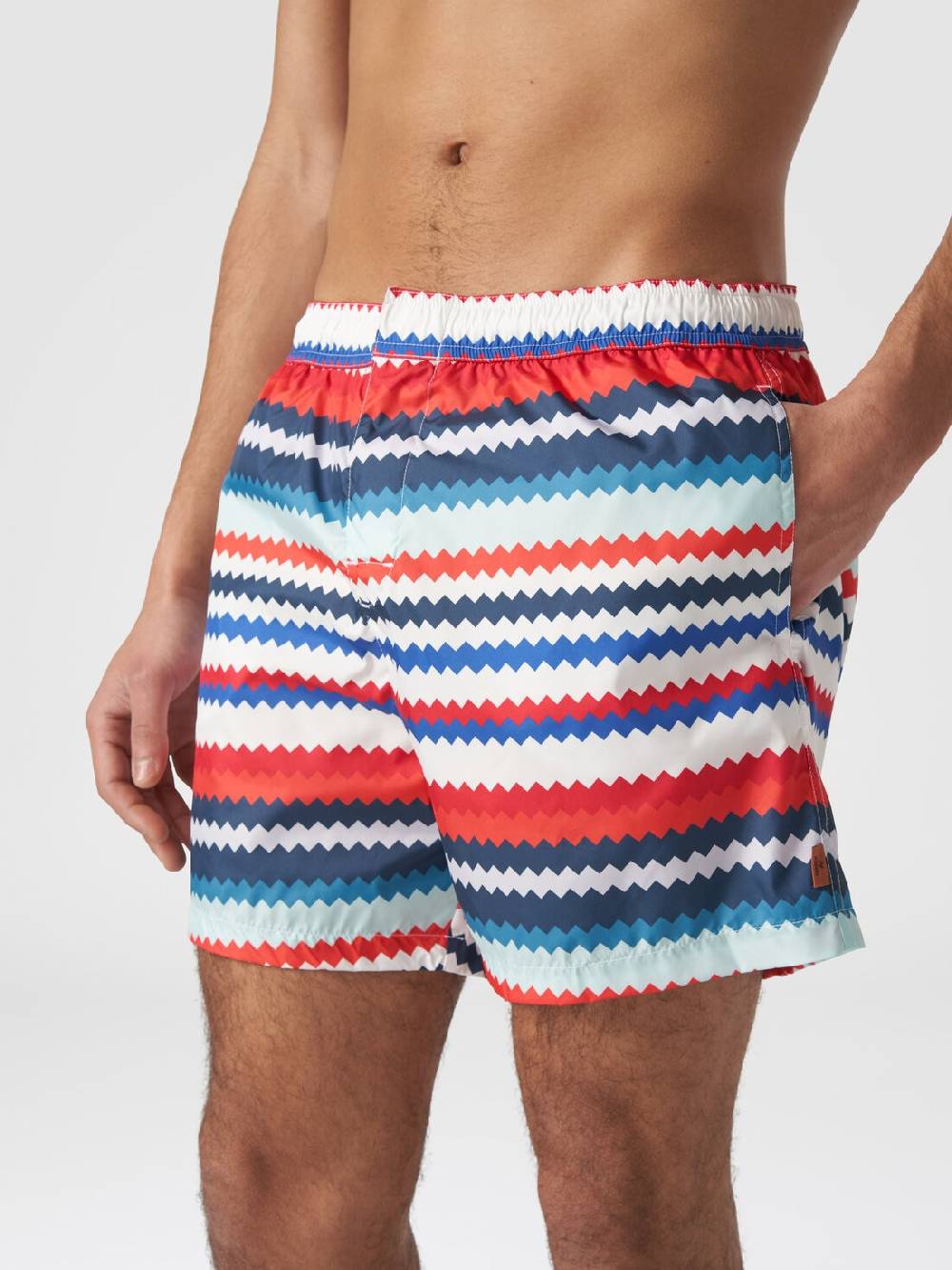 M Missoni Boxer mare in nylon stampa micro zig zag Nuova