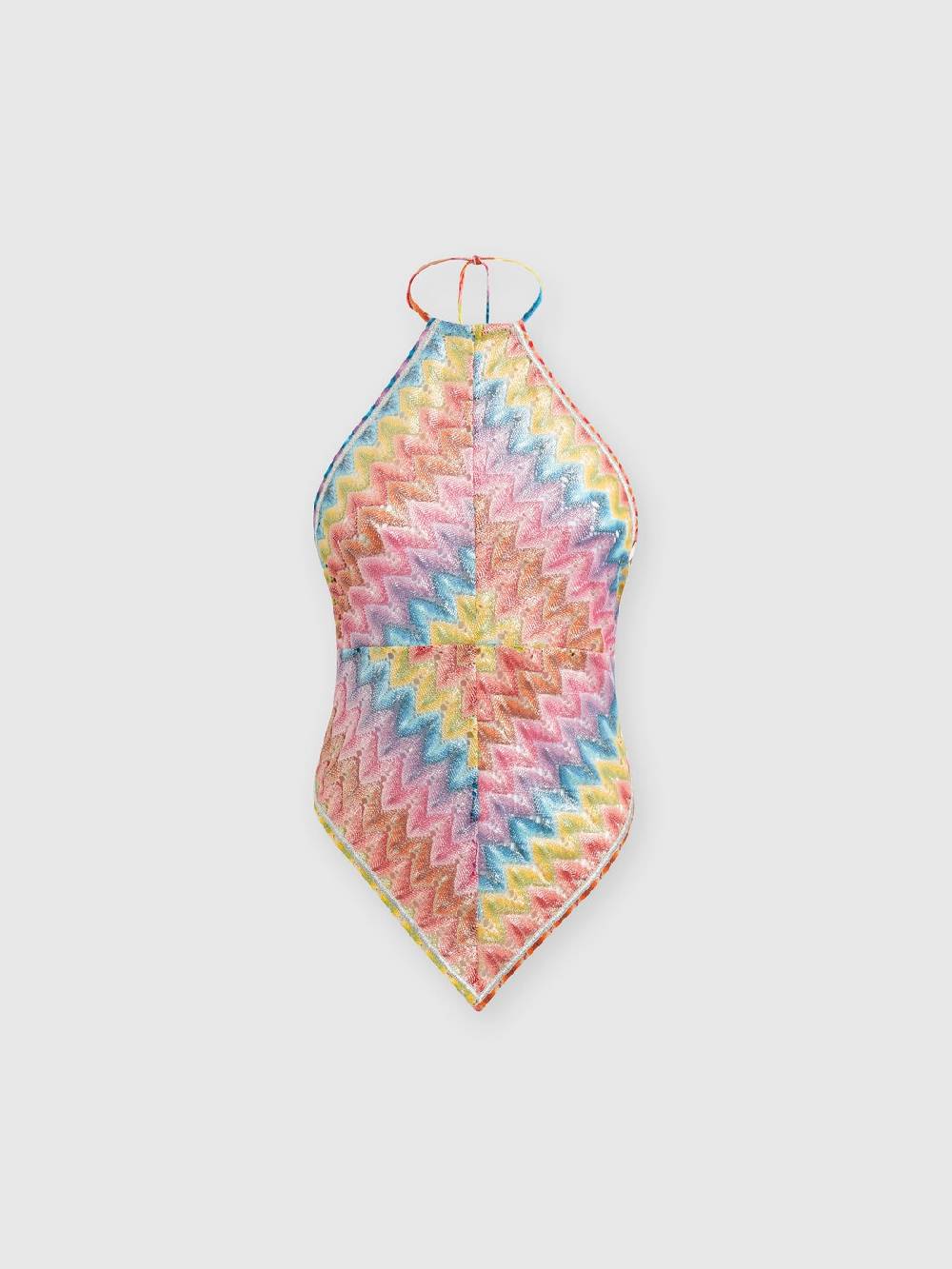 M Missoni Top a fazzoletto in pizzo di misto cotone spalmato Italy