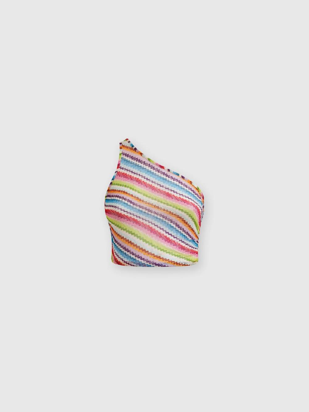 M Missoni Crop top monospalla con arricciatura laterale Nuovo